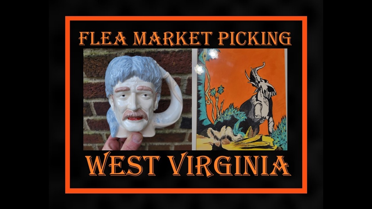 Amazing Flea Market Finds - Watercolor - Art - Davy Crockett - Glassware - Antiques - Oddities -