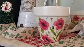 How to decoupage a terracotta pot from scratch with paper napkins