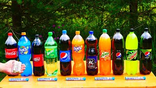 Coca Cola, Fanta, Sprite, Mtn Dew, Pepsi and other Popular Sodas vs Mentos Test