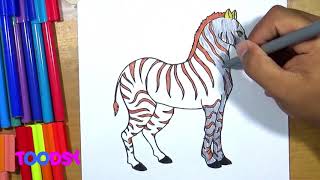 How to Color Stallion Zebra Coloring Page