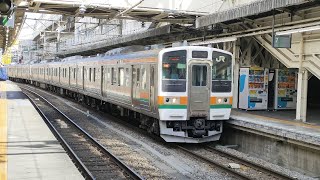 国鉄211系3000番台ﾀｶC15編成が回送電車として高崎駅7番線に到着停車する動画（2023.2.25）