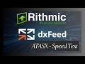 ATASX Heatmap: Rithmic vs DxFeed Quotes Speed Test