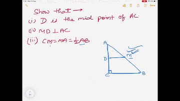 class 9 maths NCERT | Q.7 of Ex. 8.2 | ABC is a triangle right angled at C. A line through the mid..