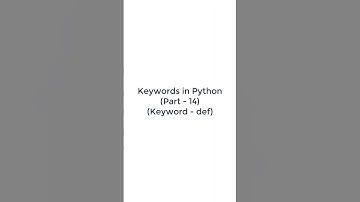 How to implement Keyword def in Python #pythonshot #keywords #shortvideo #shorts #coding #python3