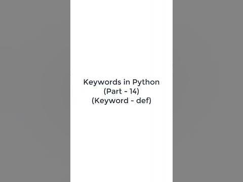 How to implement Keyword def in Python #pythonshot #keywords # ...