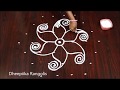 Easy rangoli design for beginners  very easy 7x4 dots rangoli  dheepiika rangolis