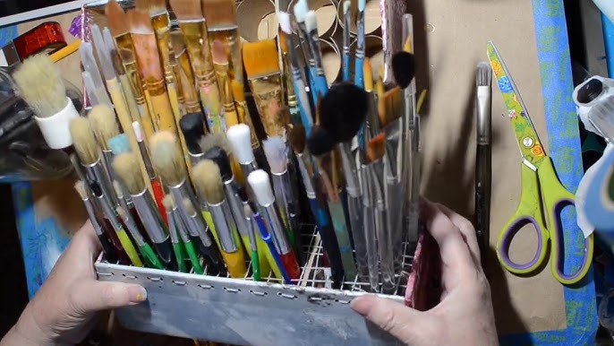 DIY Paintbrush Storage Board - Lemon Thistle