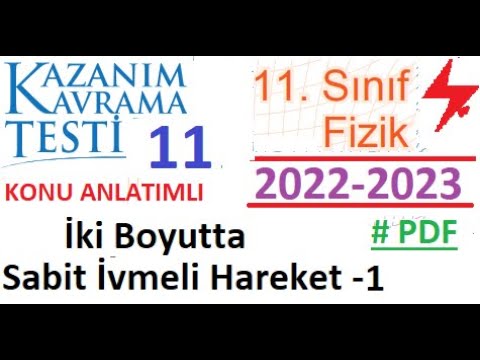 11. Sınıf | Fizik | MEB Kazanım Testi 11 | İki Boyutta Sabit İvmeli Hareket 1 | AYT Fizik| 2022 2023