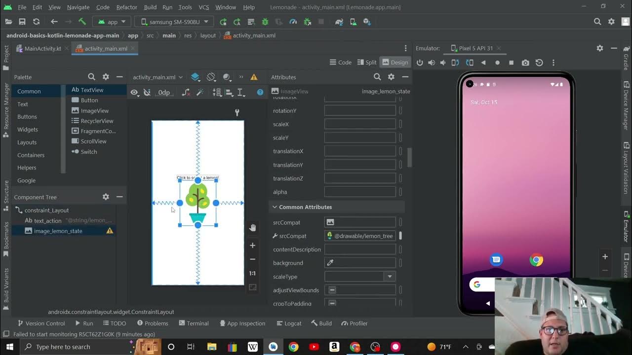 Project Lemonade App unit 1 basics in kotlin challenge part 1 YouTube