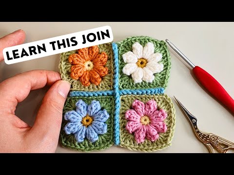 Easy Crochet - How to border & join granny squares 
