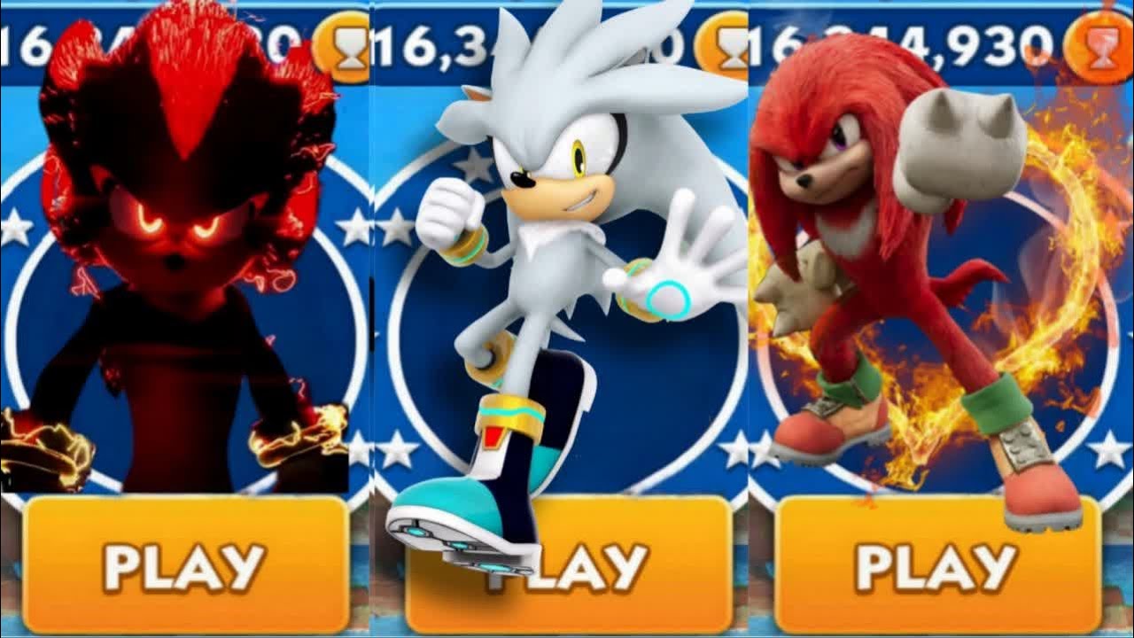 Sonic Dash - Sir Shadow VS Silver Sonic VS Sir Knuckles _ Movie Sonic ...