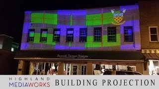 Highland Mediaworks - Projection Mapping - Main Street Building - Scottish Tartans Museum