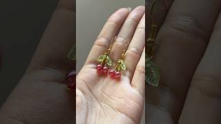 diy cute cherry earrings #beads #diy #crafts