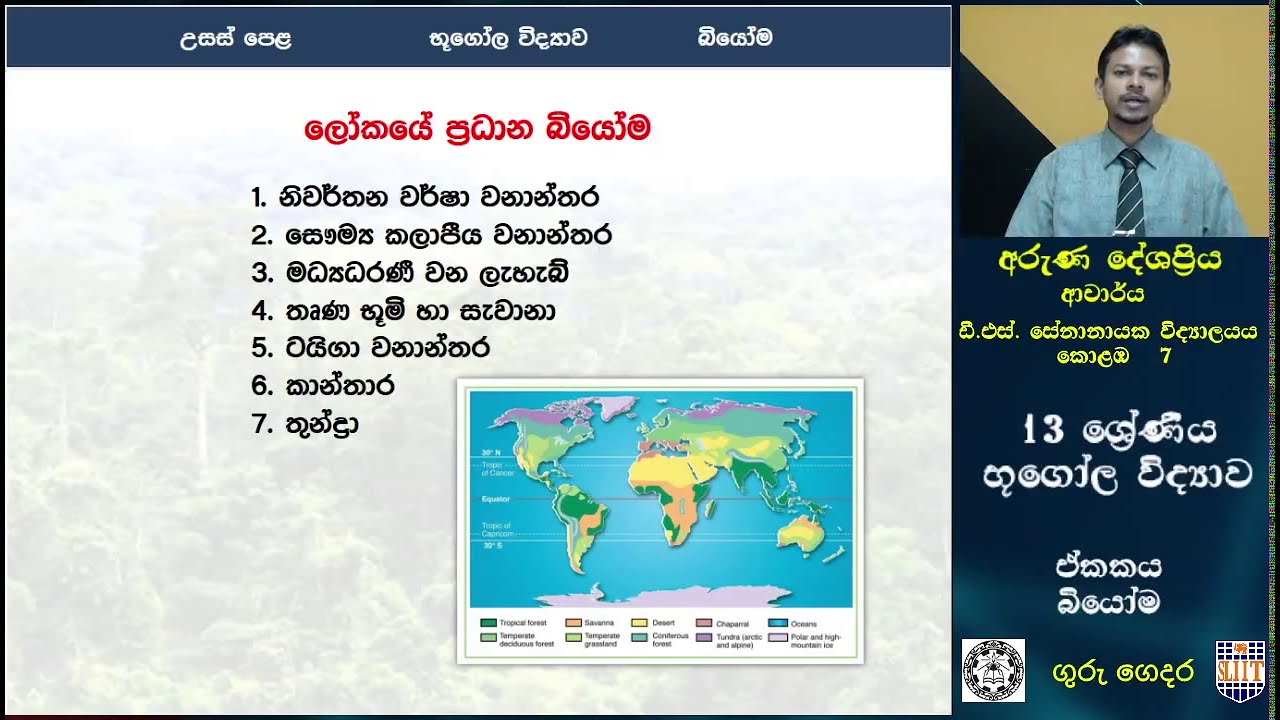 බියෝම 01 (භූගෝල විද්‍යාව) - 13 ශ්‍රේණිය