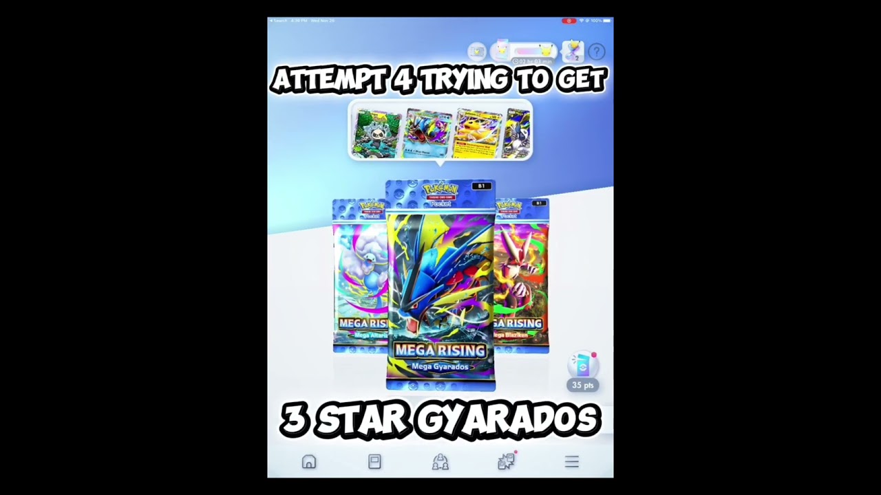 Attempts 1-7# trying to get 3 star gyarados #pokemon #pokemontcgp 