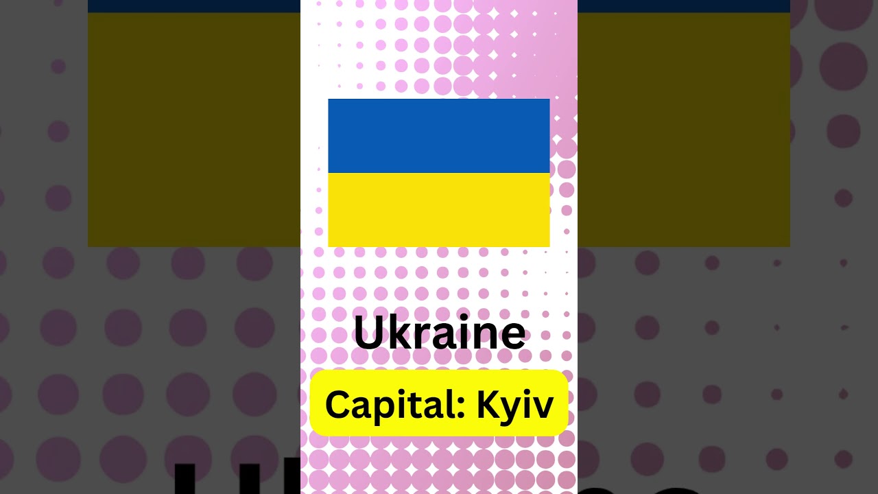 183. Ukraine country flag picture and capital name 