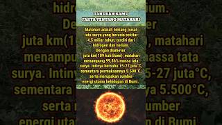 FAKTA MENARIK TENTANG MATAHARI #matahari #tatasurya #planet