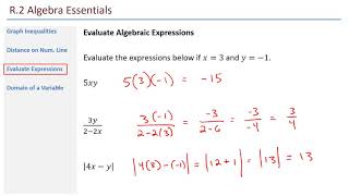 Math 140A - U1.2 R.2 Algebra Essentials