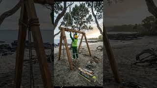 Dark Cottagecore Beach Build | DIY Wooden Swing Chair Timelapse | Start to Finish