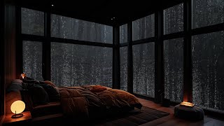 Insomnia Relief in 3 Minutes with Powerful Rainstorm and Fierce Thunder on Window in Stormy Night