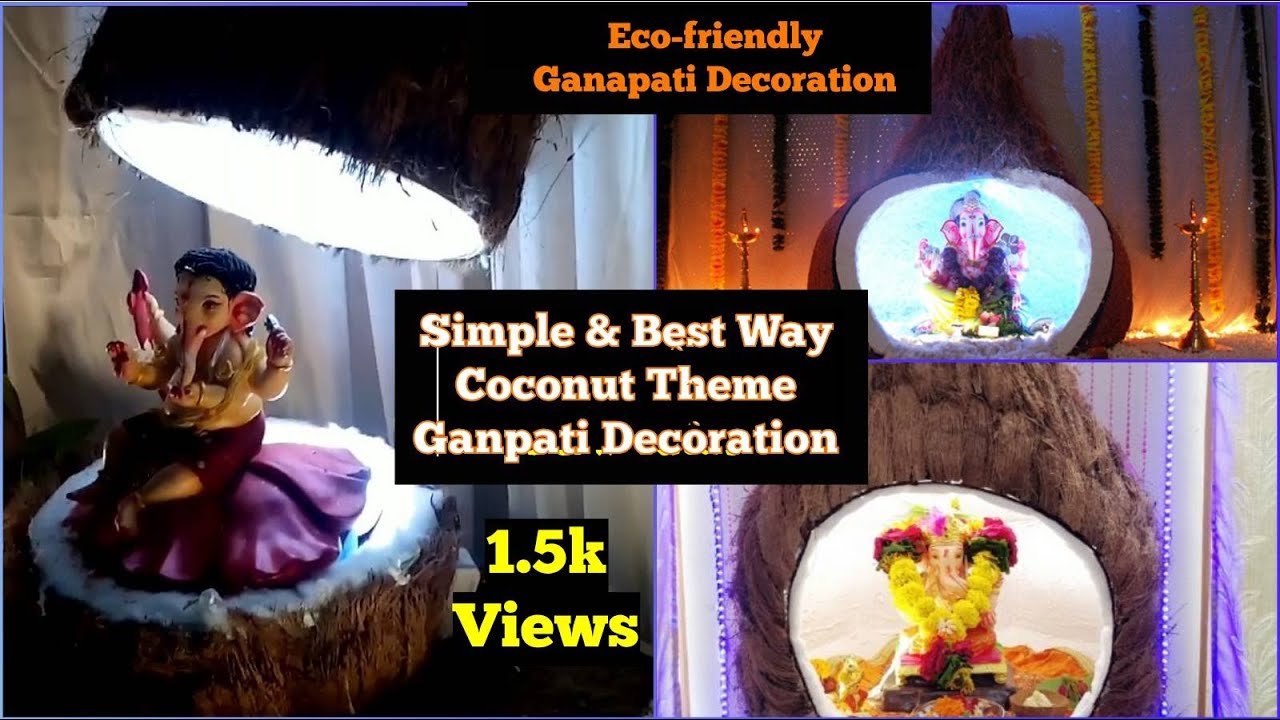 Ganpati Decoration Ideas For Home 2023 COCONUT DECORATION IDEAS