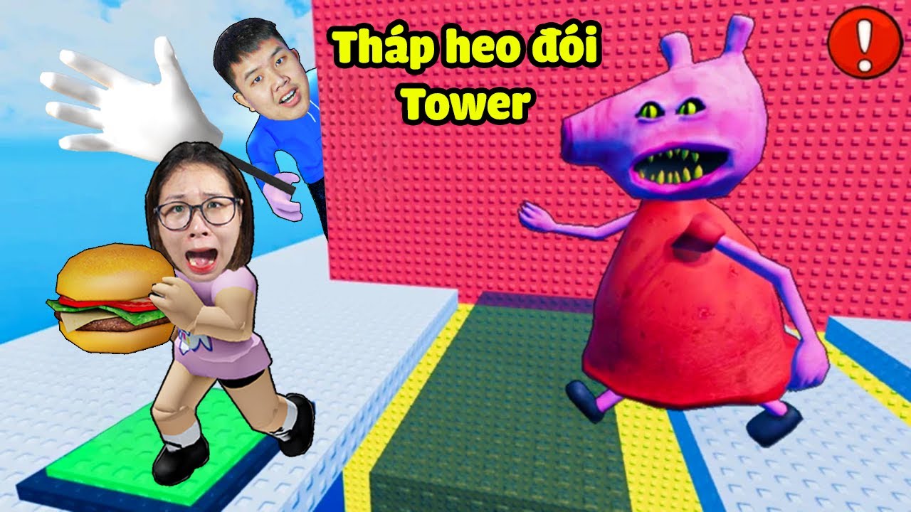 Phá đảo Tháp Heo Đói Peppa quỷ ám đuổi theo siêu đáng sợ cùng bqThanh và Ốc