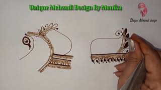 How To Draw Basic Shapes With Peacock ! Mehendi Tutorial ! Unique Mehendi Design By Monika ! #19