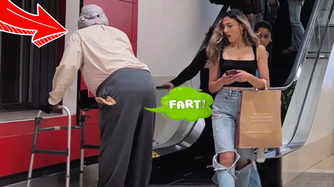 Fat Old Man Farts On Women At The Mall! Great Reactions! (Girls love farts more then Wine)