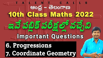 Important Questions for 10th class maths 2022|10th maths Guess Questions|@TALENTCALLS