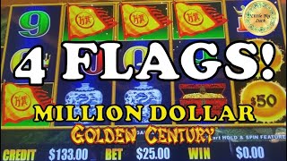 JACKPOT HANDPAY!  $25 SPIN FOUR FLAG BONUS SAVES ME! MILLION DOLLAR GOLDEN CENTURY DRAGON LINK!