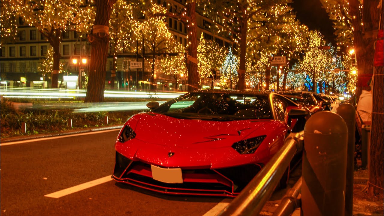 【爆音空ぶかしパレード!!】御堂筋イルミネーションに集まるアヴェンタドール軍団🔥 #ランボルギーニ #アヴェンタドール #スーパーカー