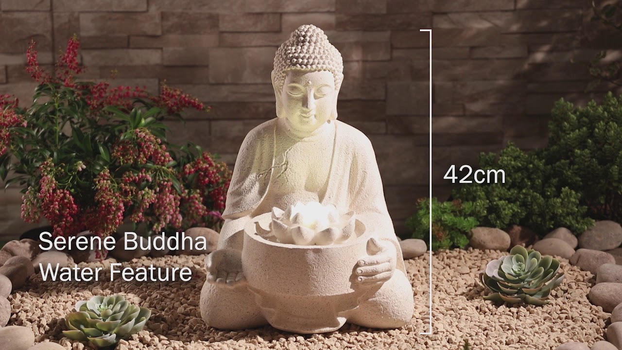 Serenity Serene Buddha Water Feature - YouTube