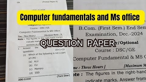 Computer Fundamental and Ms office | 2025 Question paper 📜 | B.A. First Semester @NehaNagar-h1i