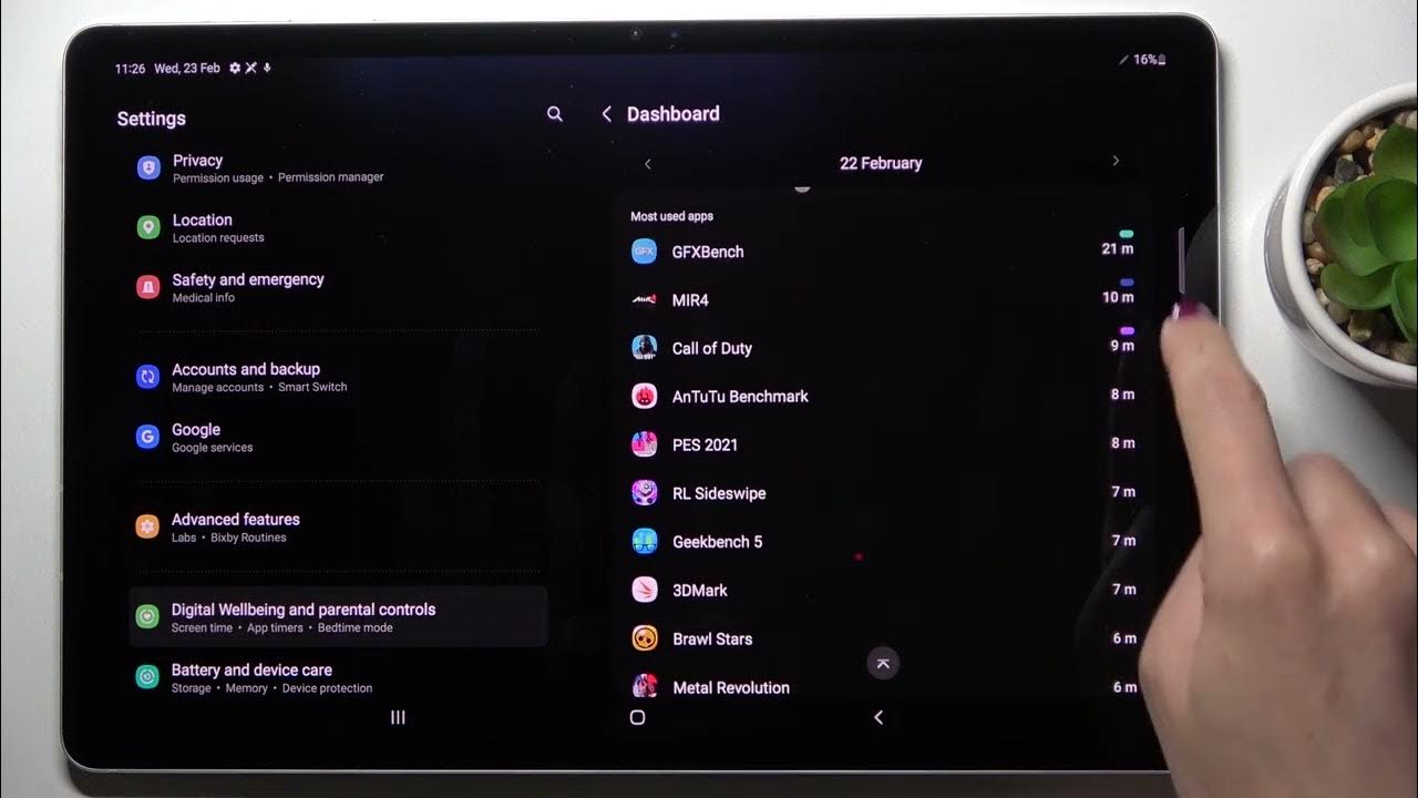 How to Check Total Screen Time on SAMSUNG Galaxy Tab S8+ Digital