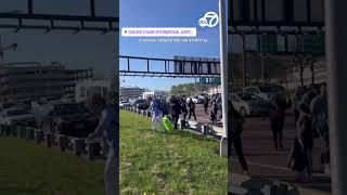Pro-Palestinian protesters block traffic at Chicago airport