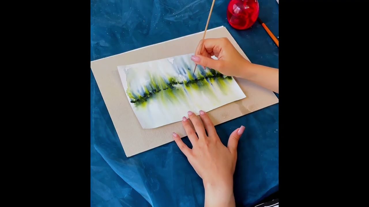 How to  Paint an Easy Landscape Watercolor for Beginners/ Tutorials