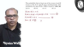 The probability that at least one of the events A and B occurs is 0.6. If A and B occur simultane...
