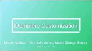 Model Validator in iDempiere, DocValidate and Model Change Event | iDempiere ERP | OSGI Plugins