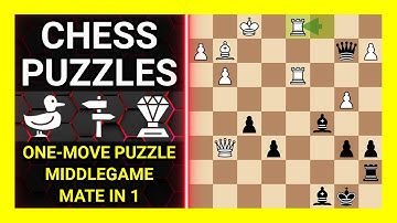 Chess Puzzles to Practice. Themes: One-move puzzle, Middlegame, Mate in 1. Learn Chess
