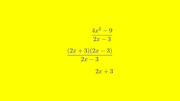 Simplifying Rational Expression (4x^2 - 9)/(2x - 3) to Lowest Terms Tutorial | Step by Step Guide