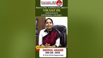 ♦️What do #UPSC IAS Topper Medha Anand All India Rank 13 [CSE 2023],  have to say about Vikash  Sir