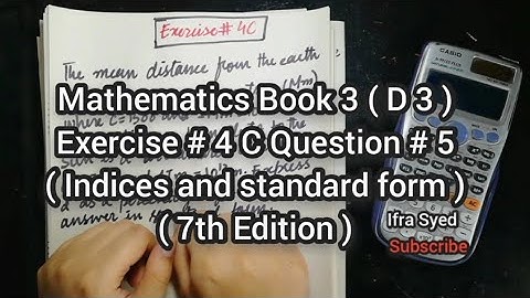 Mathematics Book 3 (D3) | 7th Edition | Exercise # 4 C | Q # 5 | Ifra Syed | in Urdu\Hindi