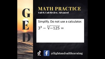 GED Math: Simplify GED Style Exponential Expression (0.UR, Adv, #4)