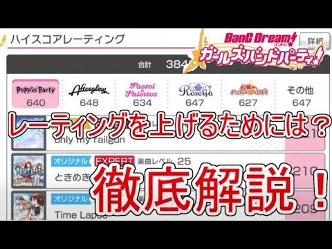 全プレイヤー必見 ハイスコアレーティングについて徹底解説 ガルパ Youtube