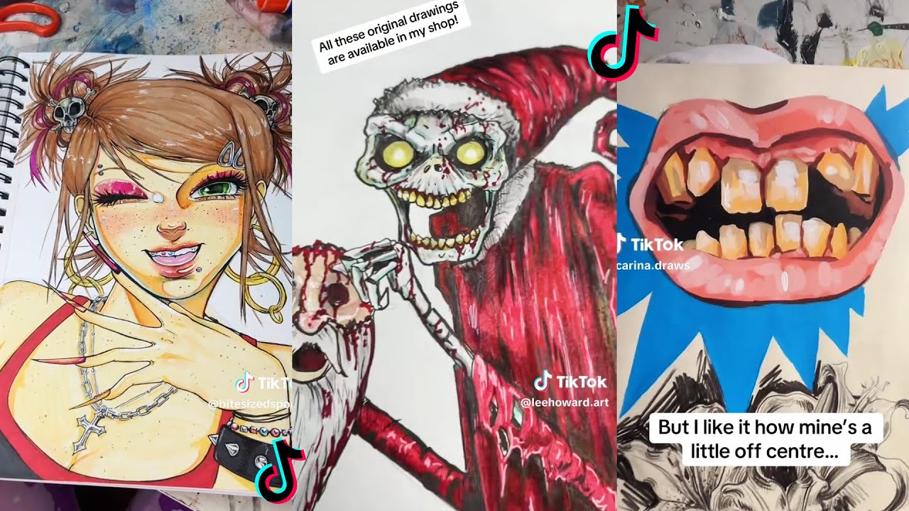ART SKETCHBOOK 📖🎨 TIKTOK compilation #75