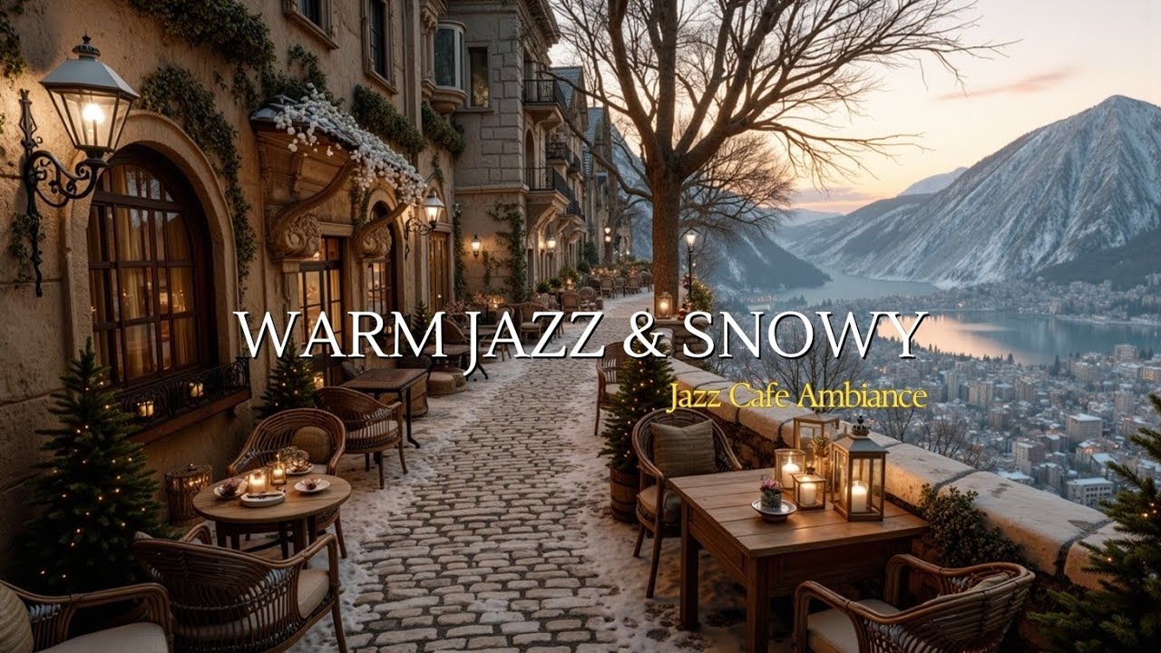 Cozy Winter Jazz Cafe Ambience for Relaxation ~ Warm Jazz & Snowy ...