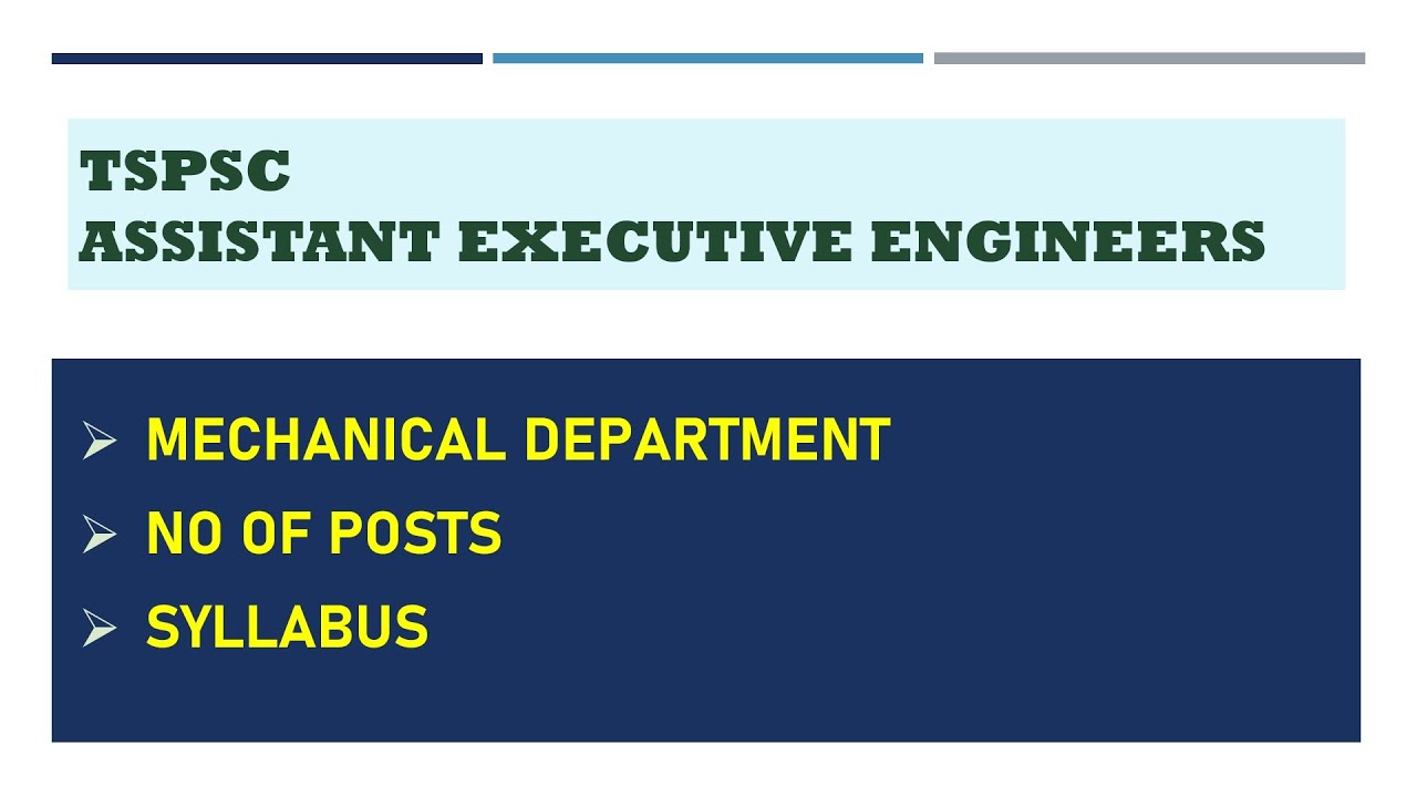 TSPSC AEE MECHANICAL  SYLLABUS