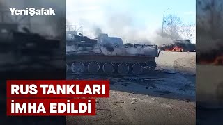 Ukrayna’nın Kharkov şehrinde Rus tankları imha edildi
