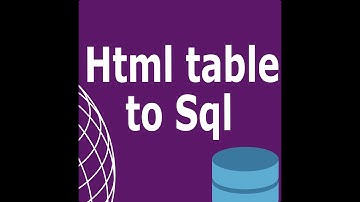 Html table to Sql