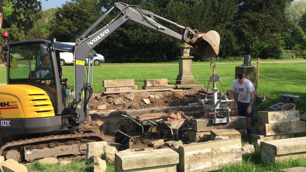 3 ton Digger with Kerb lifter attachment on site in Rossett YouTube